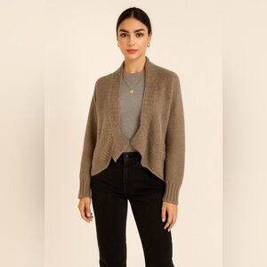 Elisabetta Collection Wool Cardigan Size M Oatmeal Beige Cozy Sweater Italian